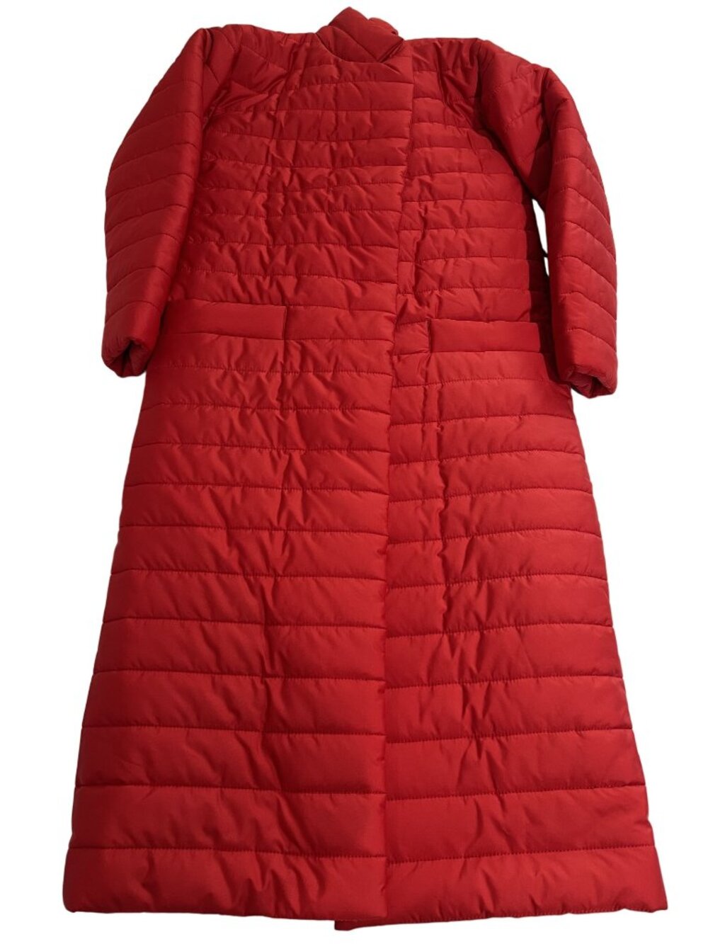MACH & MACH Long Puffer Jacket in Red